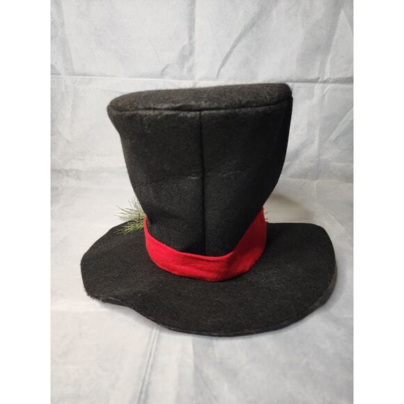 Christmas Tree Topper Hat Black Velvet Red Berry Pine Cone Frosted Centerpiece - Picture 5 of 10